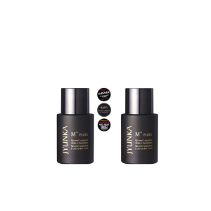 2 black glass bottles of JYUNKA M+Fluid